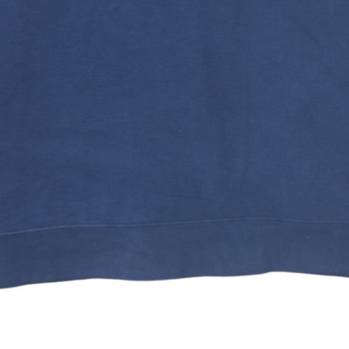 Nike Men's Blue Pullover Sweatshirt L Crew Neck Zip Pocket Sports Style