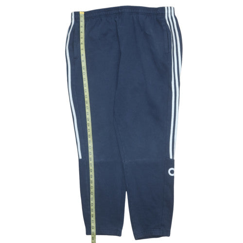 adidas Men's Blue Regular Fit Tapered Sweatpants M