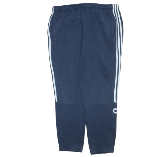 adidas Men's Blue Regular Fit Tapered Sweatpants M