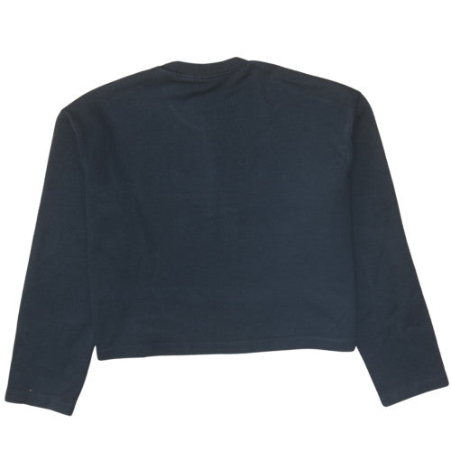 Adidas Womens Black Crop Sweatshirt UK 12 Crew Neck Long Sleeve