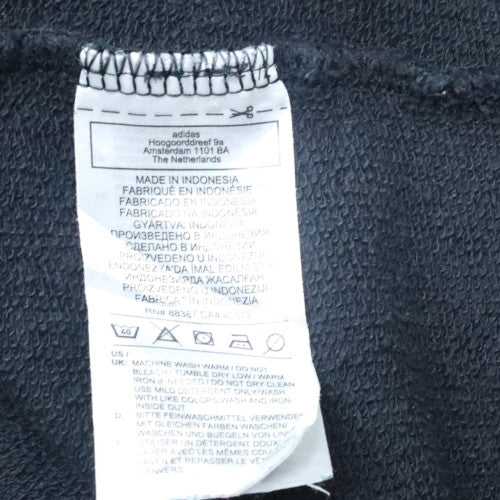 Adidas Womens Black Crop Sweatshirt UK 12 Crew Neck Long Sleeve