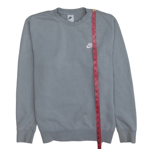 Nike Women’s Grey Small Pullover Sweatshirt Crew Neck Logo Cotton Blend