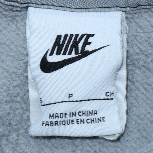 Nike Women’s Grey Small Pullover Sweatshirt Crew Neck Logo Cotton Blend