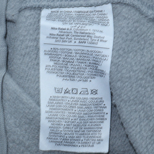 Nike Women’s Grey Small Pullover Sweatshirt Crew Neck Logo Cotton Blend