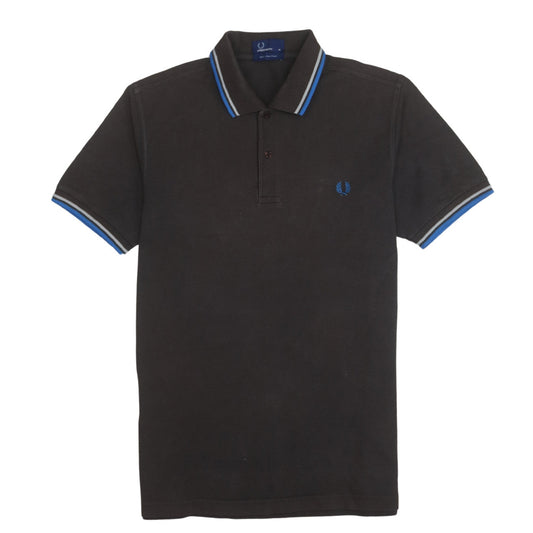 Fred Perry Men's Black M Piqué Polo Shirt with Blue Trim