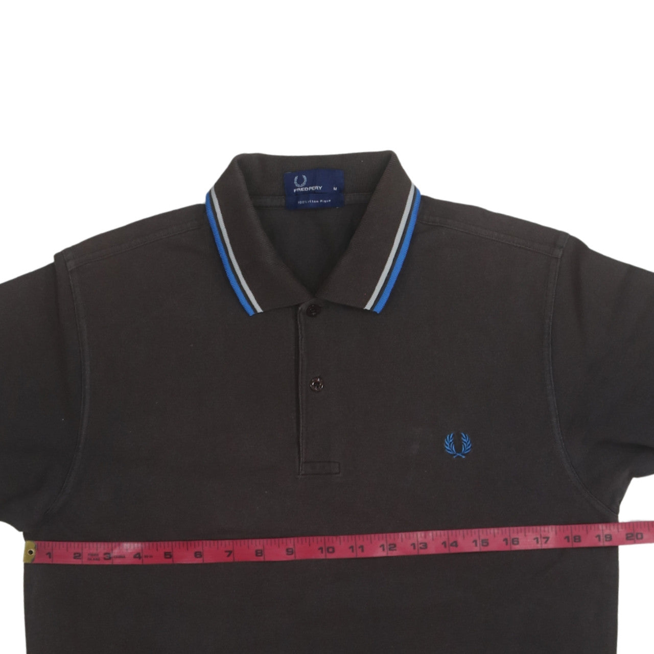 Fred Perry Men's Black M Piqué Polo Shirt with Blue Trim