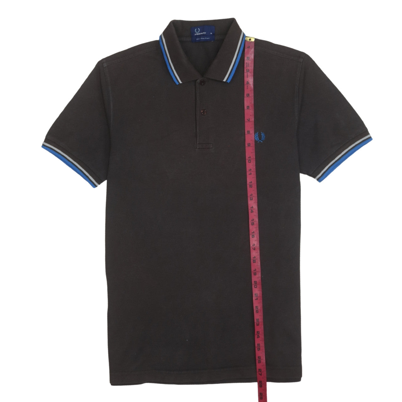 Fred Perry Men's Black M Piqué Polo Shirt with Blue Trim