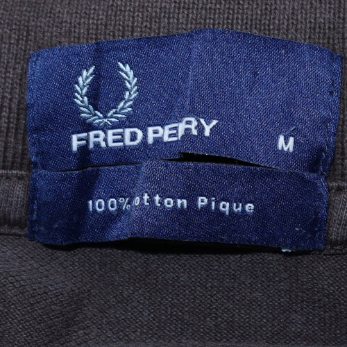Fred Perry Men's Black M Piqué Polo Shirt with Blue Trim