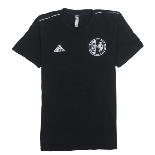 Adidas Men Black Sports T-Shirt M Short Sleeve Crew Neck