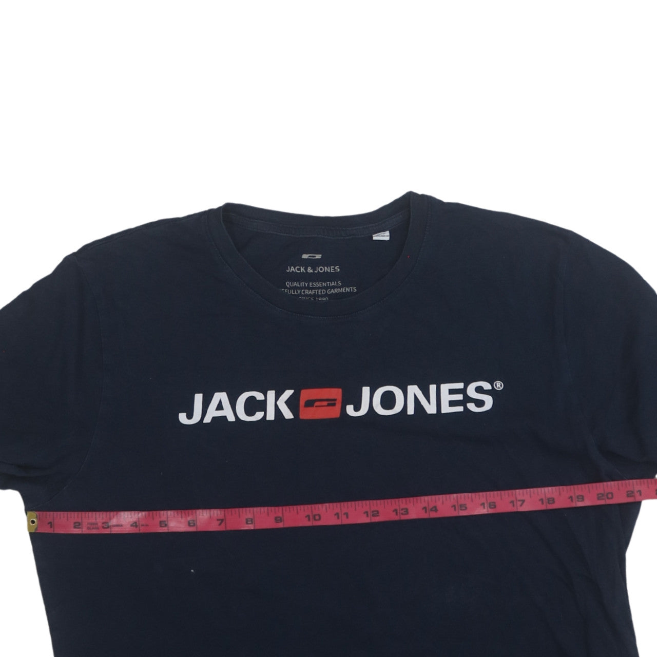 Jack & Jones Men's Blue XL Crew Neck Logo Cotton T-Shirt