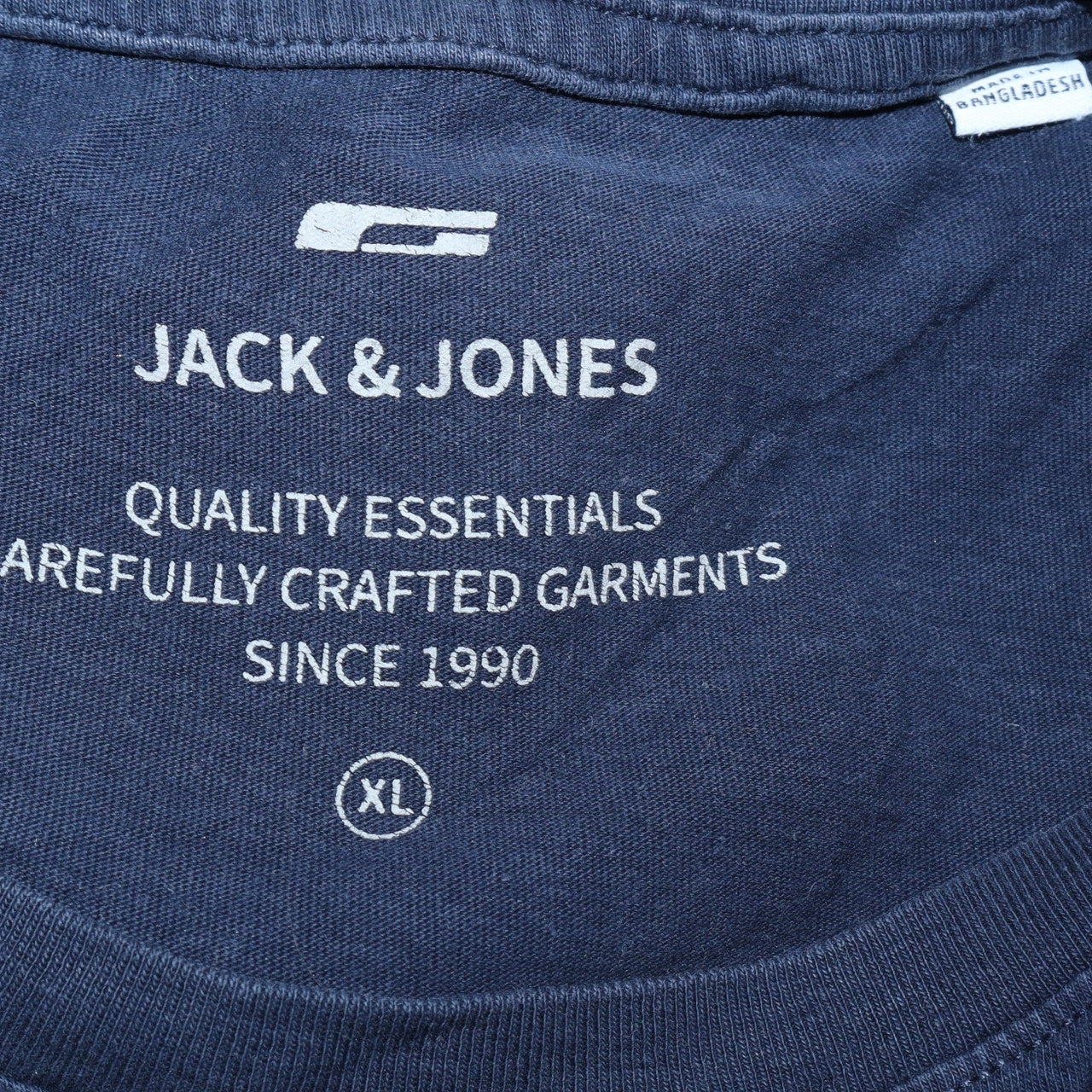 Jack & Jones Men's Blue XL Crew Neck Logo Cotton T-Shirt