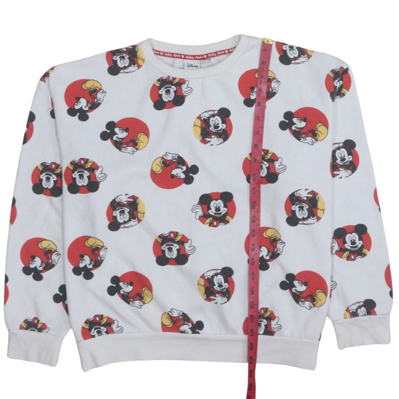 Disney Women White Mickey Mouse Print Sweatshirt Size 14/16