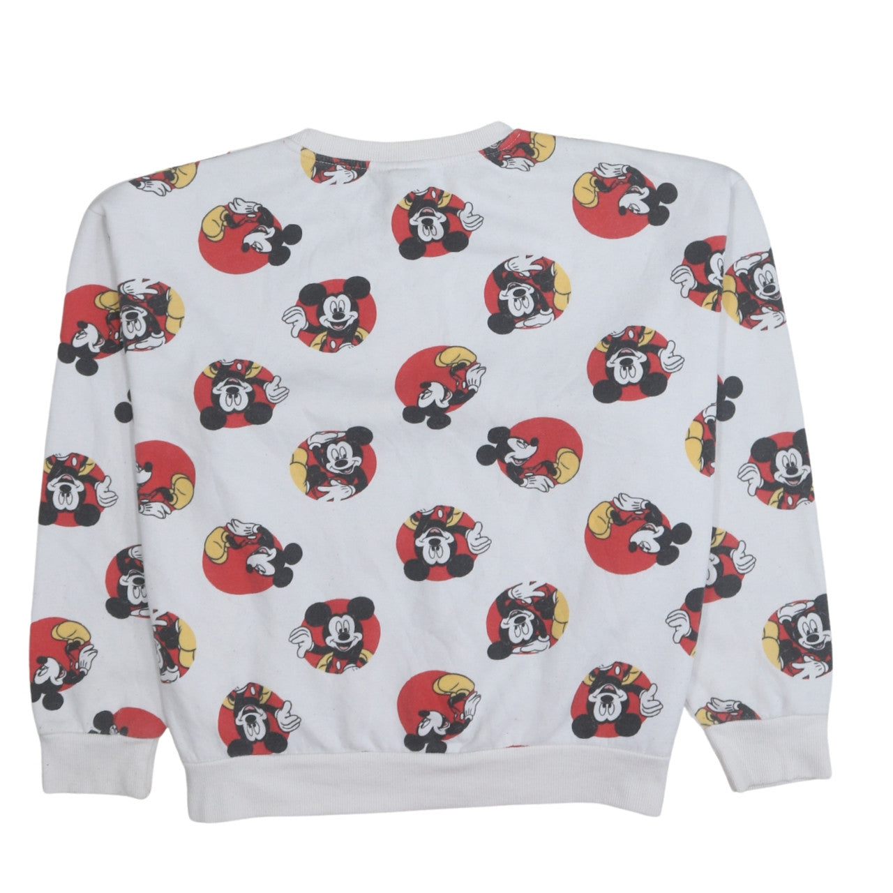 Disney Women White Mickey Mouse Print Sweatshirt Size 14/16