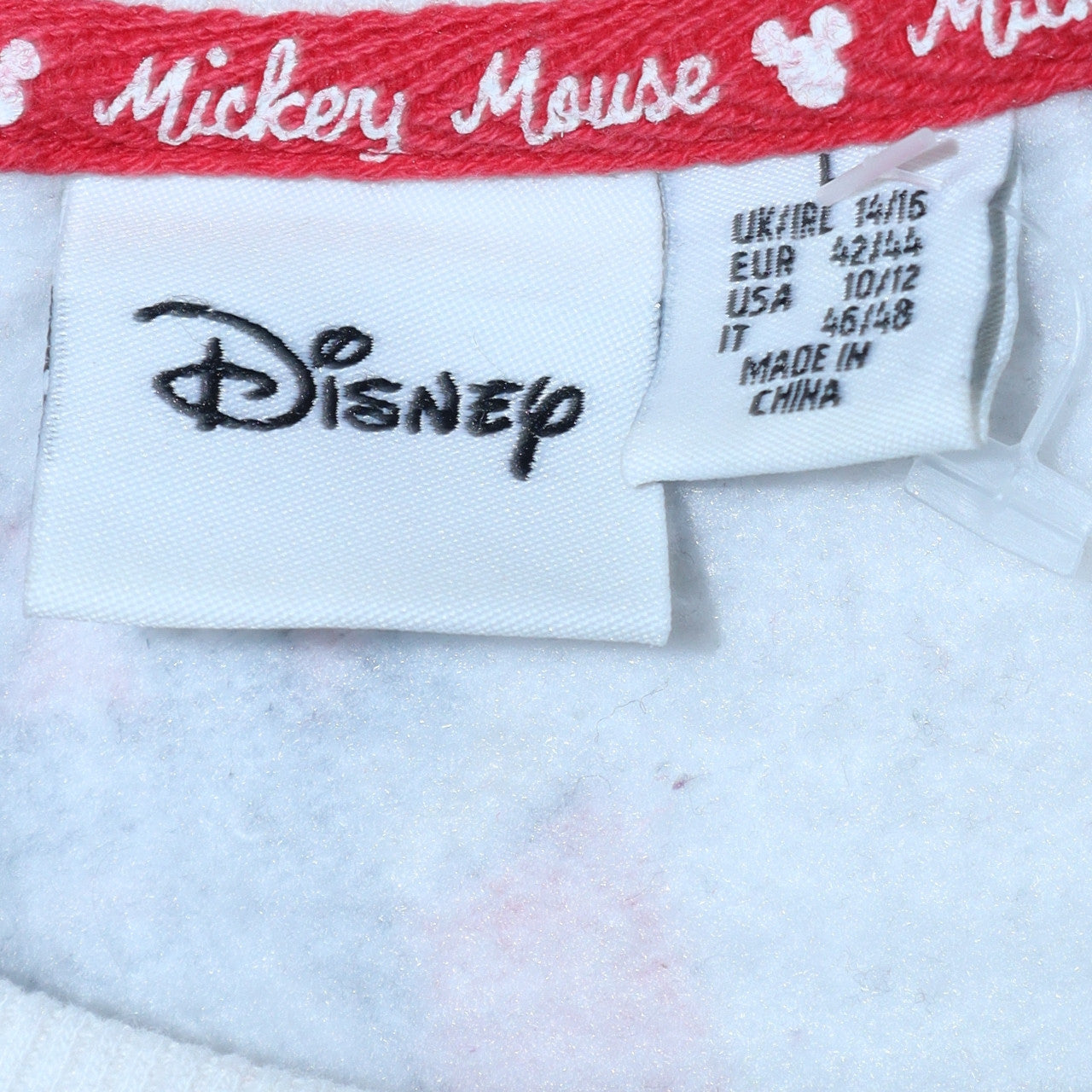 Disney Women White Mickey Mouse Print Sweatshirt Size 14/16