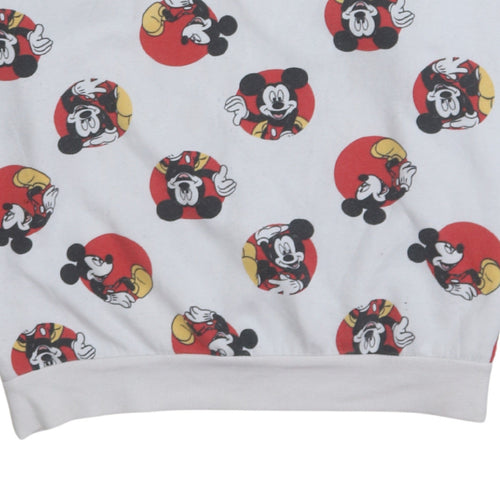Disney Women White Mickey Mouse Print Sweatshirt Size 14/16