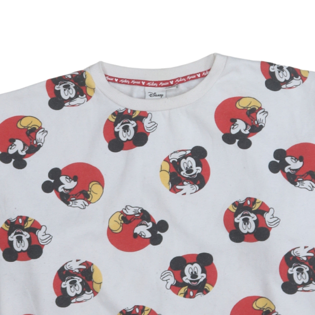 Disney Women White Mickey Mouse Print Sweatshirt Size 14/16