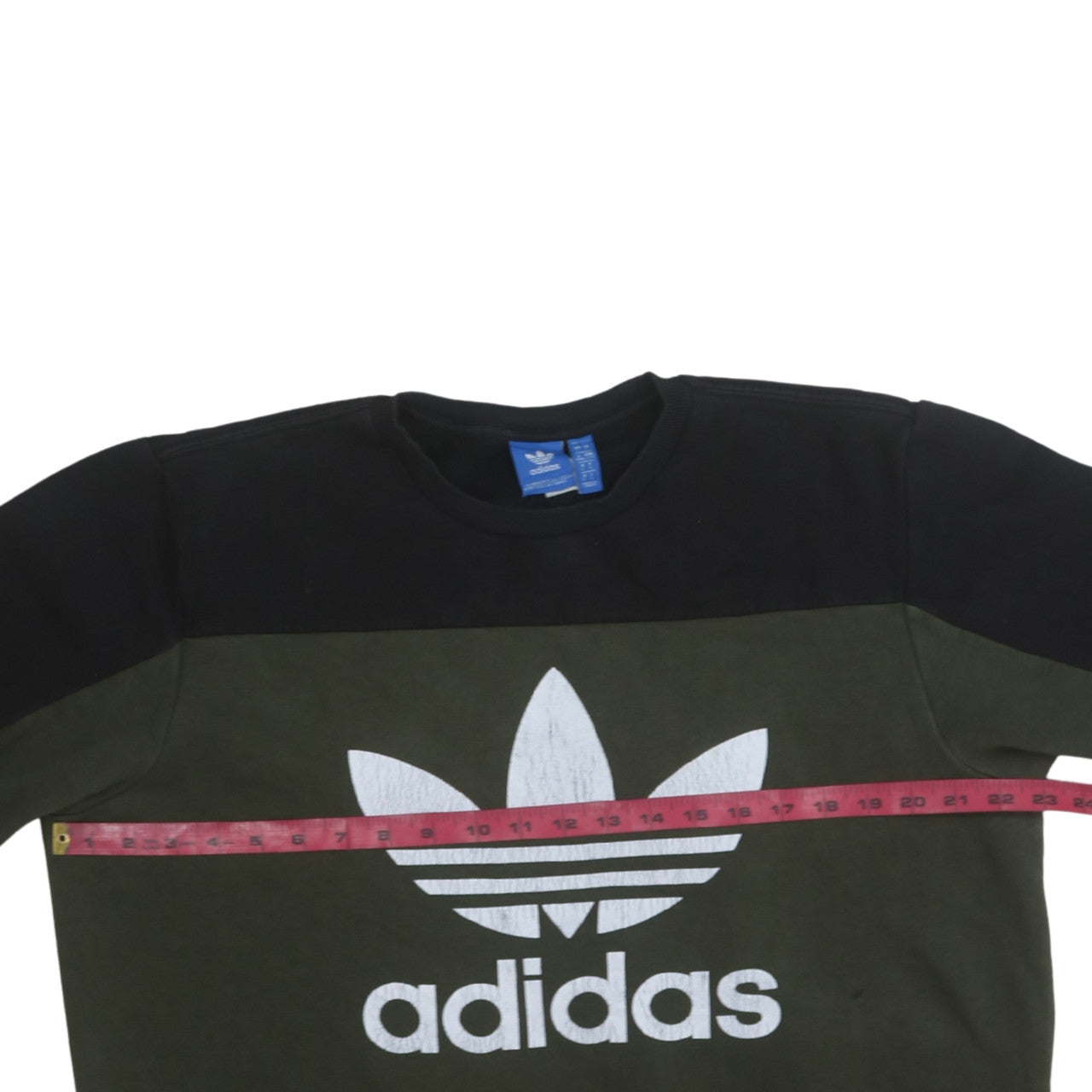 Adidas Men's Green Black Logo Pullover Sweatshirt Size L