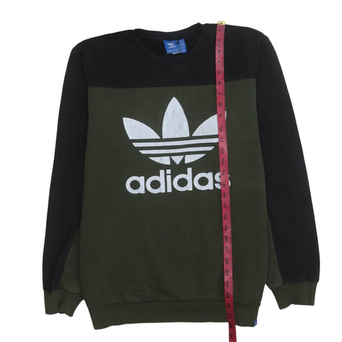 Adidas Men's Green Black Logo Pullover Sweatshirt Size L