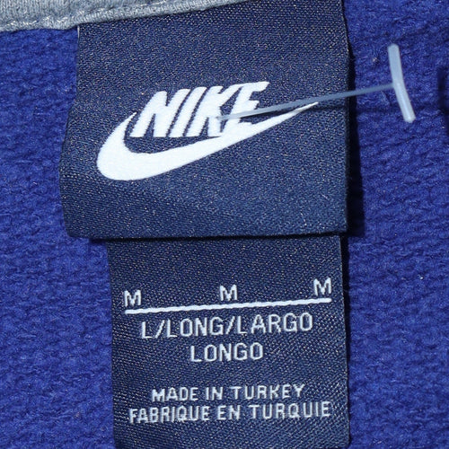 Nike Women Blue Pullover Hoodie Medium Hooded Logo Sweatshirt