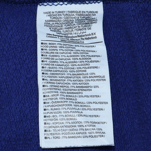 Nike Women Blue Pullover Hoodie Medium Hooded Logo Sweatshirt