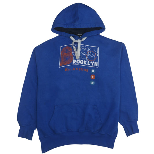 Cargo Quay Mens Blue Brooklyn Graphic Pullover Hoodie XXL