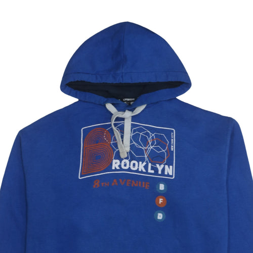 Cargo Quay Mens Blue Brooklyn Graphic Pullover Hoodie XXL