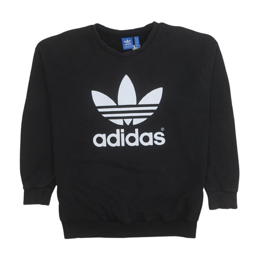Adidas Womens Black Size 10 Crew Neck Pullover Sweatshirt