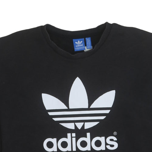 Adidas Womens Black Size 10 Crew Neck Pullover Sweatshirt