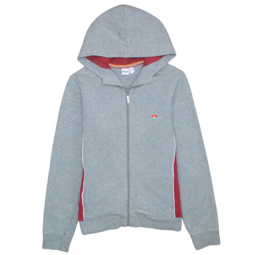 Ellesse Womens Grey Full Zip Hoodie Size 12 UK Cotton Blend
