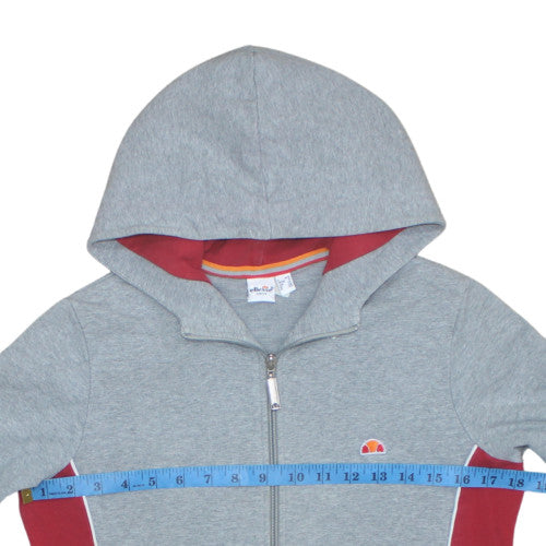 Ellesse Womens Grey Full Zip Hoodie Size 12 UK Cotton Blend