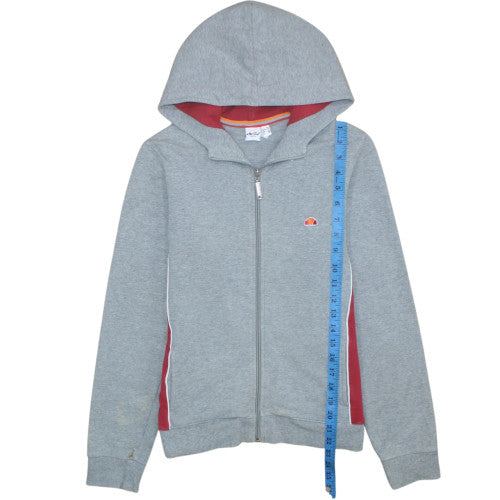 Ellesse Womens Grey Full Zip Hoodie Size 12 UK Cotton Blend