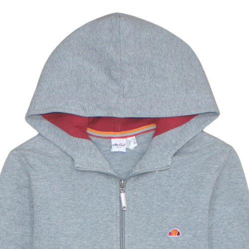 Ellesse Womens Grey Full Zip Hoodie Size 12 UK Cotton Blend