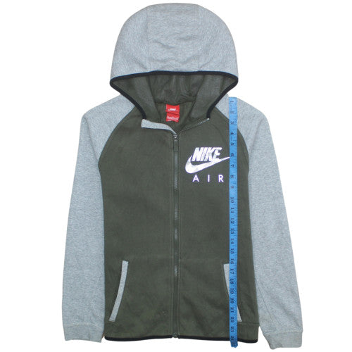 Nike Boys Olive & Grey Full Zip Hoodie Sweatshirt XL 13-15 Years Hooded
