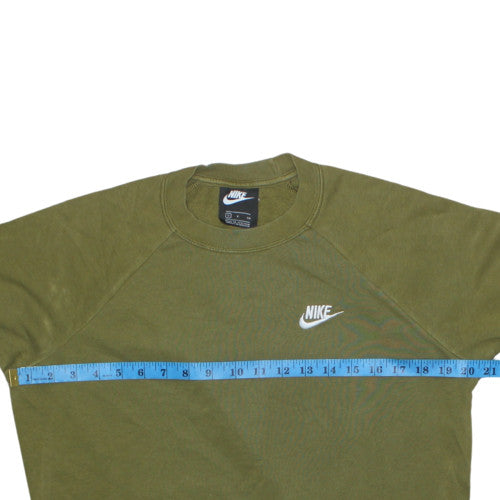 Nike Women’s Green Pullover Sweatshirt Small Cotton Blend Logo Crew