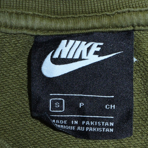 Nike Women’s Green Pullover Sweatshirt Small Cotton Blend Logo Crew