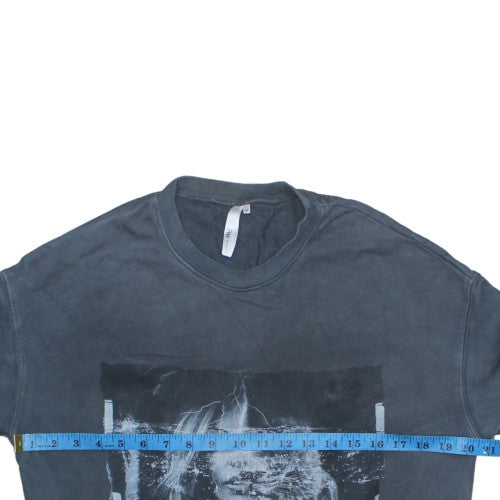 Poco by Pippa Men's Grey Graphic Print Sweatshirt Size S Cotton Crew Neck