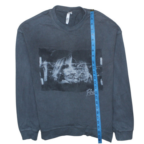 Poco by Pippa Men's Grey Graphic Print Sweatshirt Size S Cotton Crew Neck