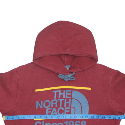 The North Face Mens Red Pullover Hoodie Size S Logo Fleece