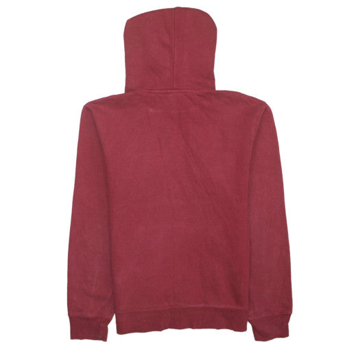 The North Face Mens Red Pullover Hoodie Size S Logo Fleece