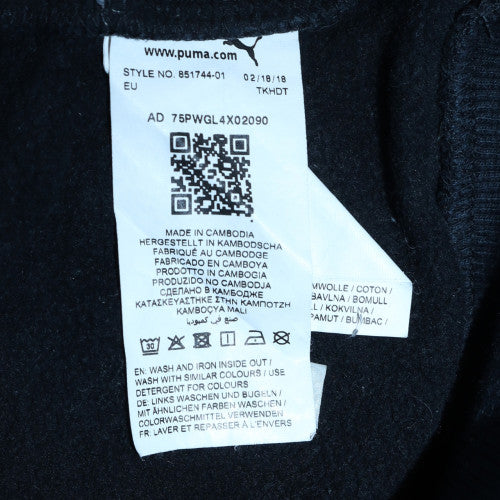 Puma Mens Black Pullover Hoodie Regular Fit Size M Sports Fleece