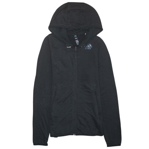 Adidas Womens Black Full Zip Hoodie XS Hooded Sweatshirt Casual