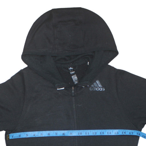 Adidas Womens Black Full Zip Hoodie XS Hooded Sweatshirt Casual