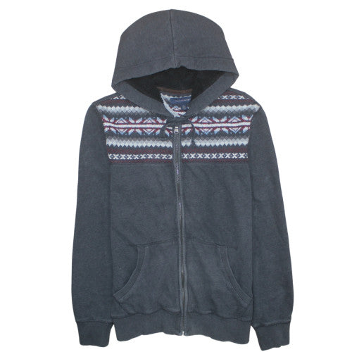 Tommy Hilfiger Men’s Grey Full Zip Fair Isle Hoodie Size M