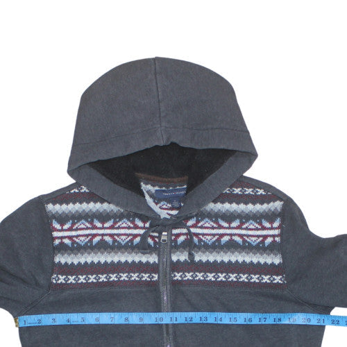 Tommy Hilfiger Men’s Grey Full Zip Fair Isle Hoodie Size M