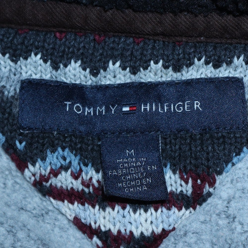 Tommy Hilfiger Men’s Grey Full Zip Fair Isle Hoodie Size M