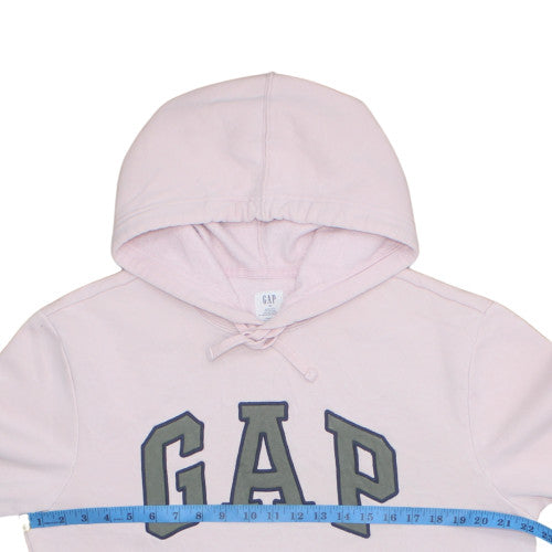 GAP Womens Pink Pullover Hoodie Medium Cotton Blend Logo Sweatshirt