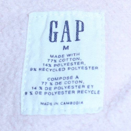 GAP Womens Pink Pullover Hoodie Medium Cotton Blend Logo Sweatshirt