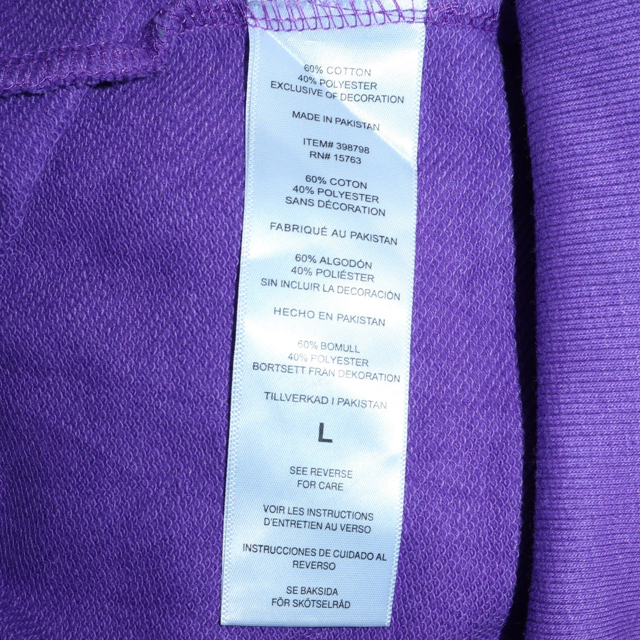 Champion Womens Purple Logo Pullover Sweatshirt L Cotton Blend