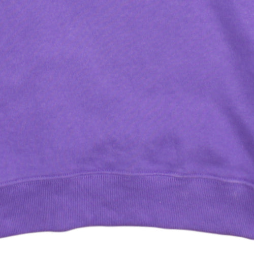 Champion Womens Purple Logo Pullover Sweatshirt L Cotton Blend
