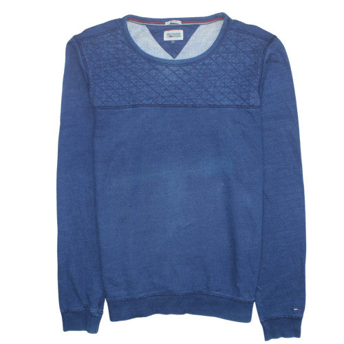 Hilfiger Denim Men's Blue Quilted Crew Neck Sweatshirt XL